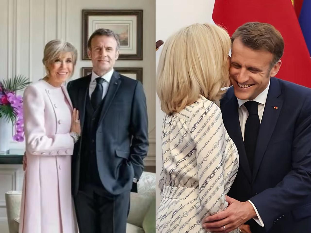 不得不说，马克龙这老婆娶得太绝！访华这趟，72岁的妻子一路相伴。瞧那状态