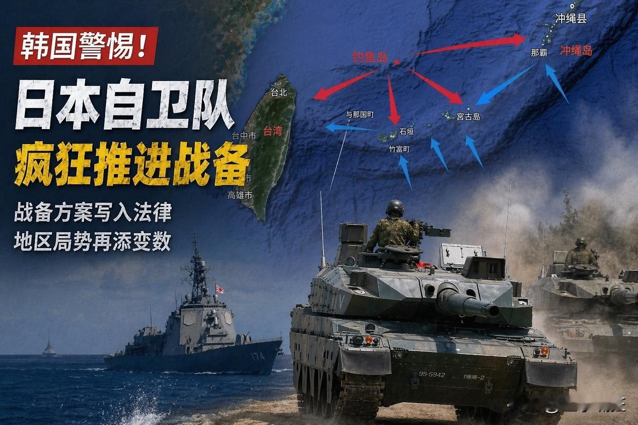 韩国也警惕起来了！​韩国官方媒体突然曝出重磅消息，日本自卫队正在疯狂推进战备。