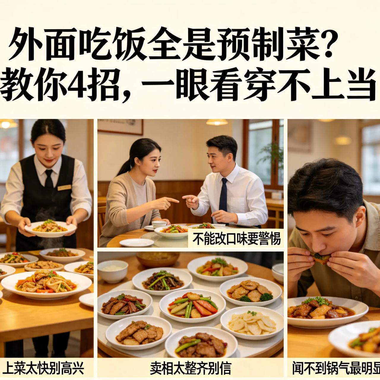 外面吃饭全是预制菜？教你4招，一眼看穿不上当现在下馆子真的要留心，花现炒