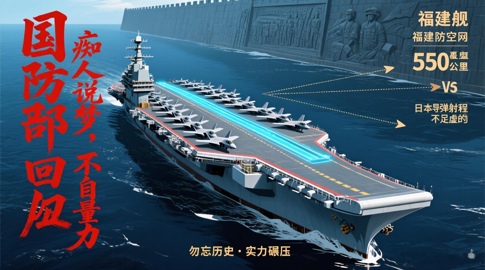 日本叫嚣击沉中国航母日本狂言“配合美军击沉福建舰”，国防部八字回应：“痴人说梦，