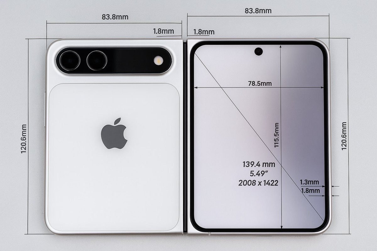 Fold机模出炉苹果首款iPhoneFold折叠屏，明年大家有准备冲...
