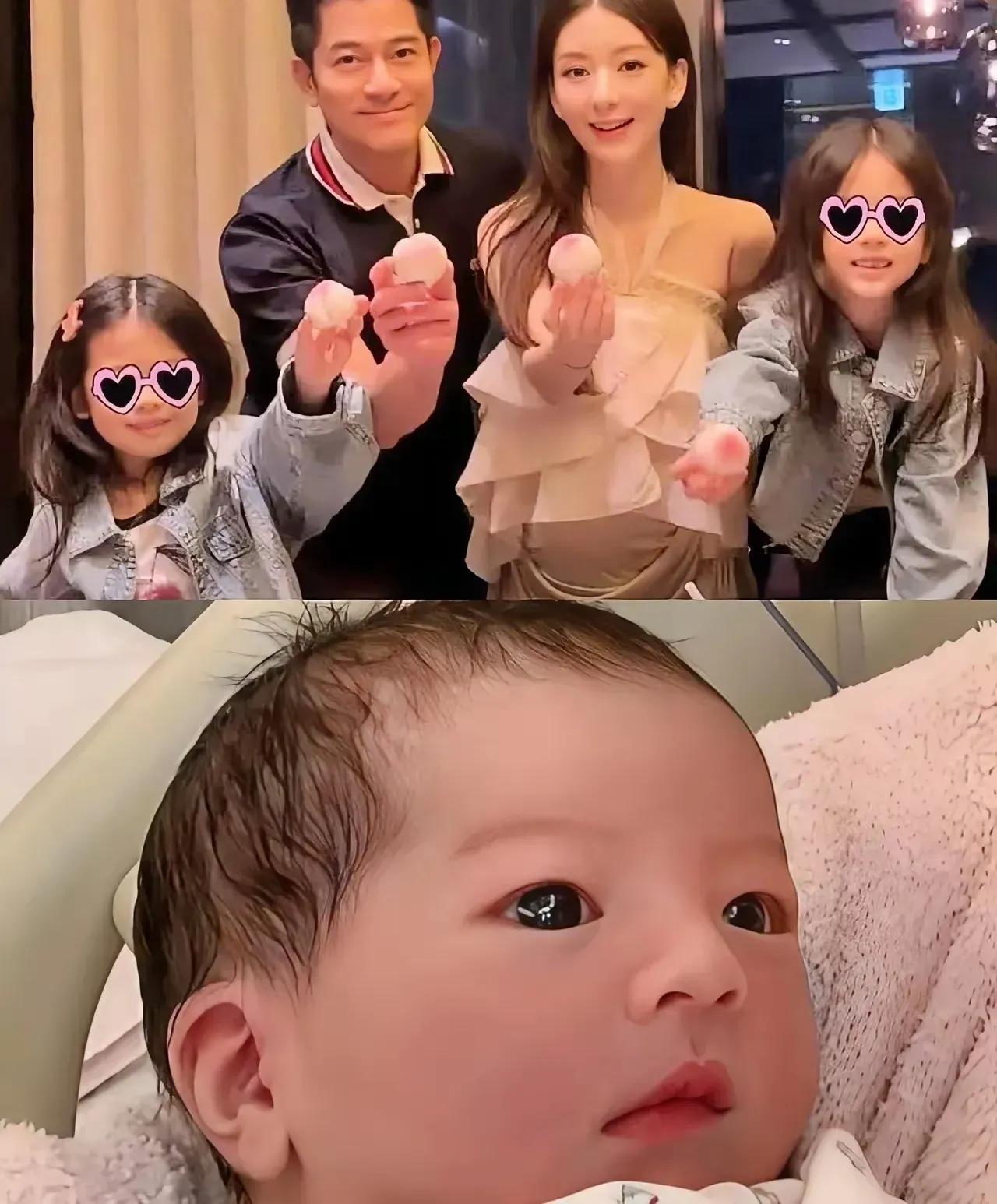 郭富城的小女儿一出生，直接给他们家带来三个好消息。1.没人说方媛是整容脸了，