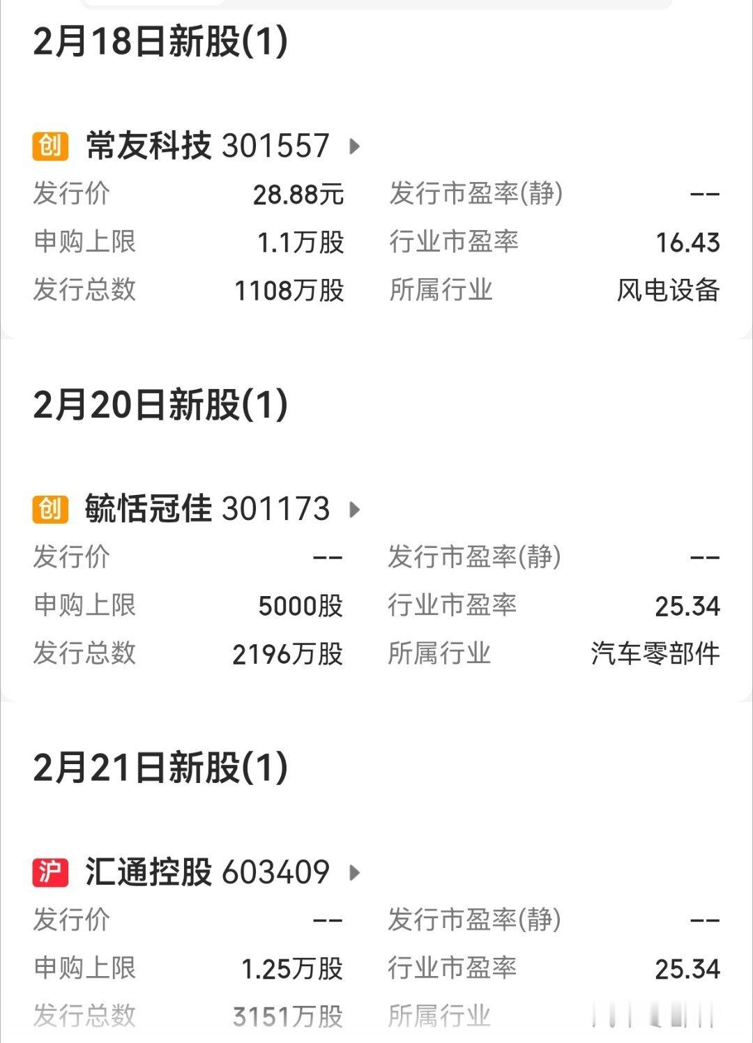 【新股发行再次开启】2月17日至2月21日，新股发行一周3只。申
