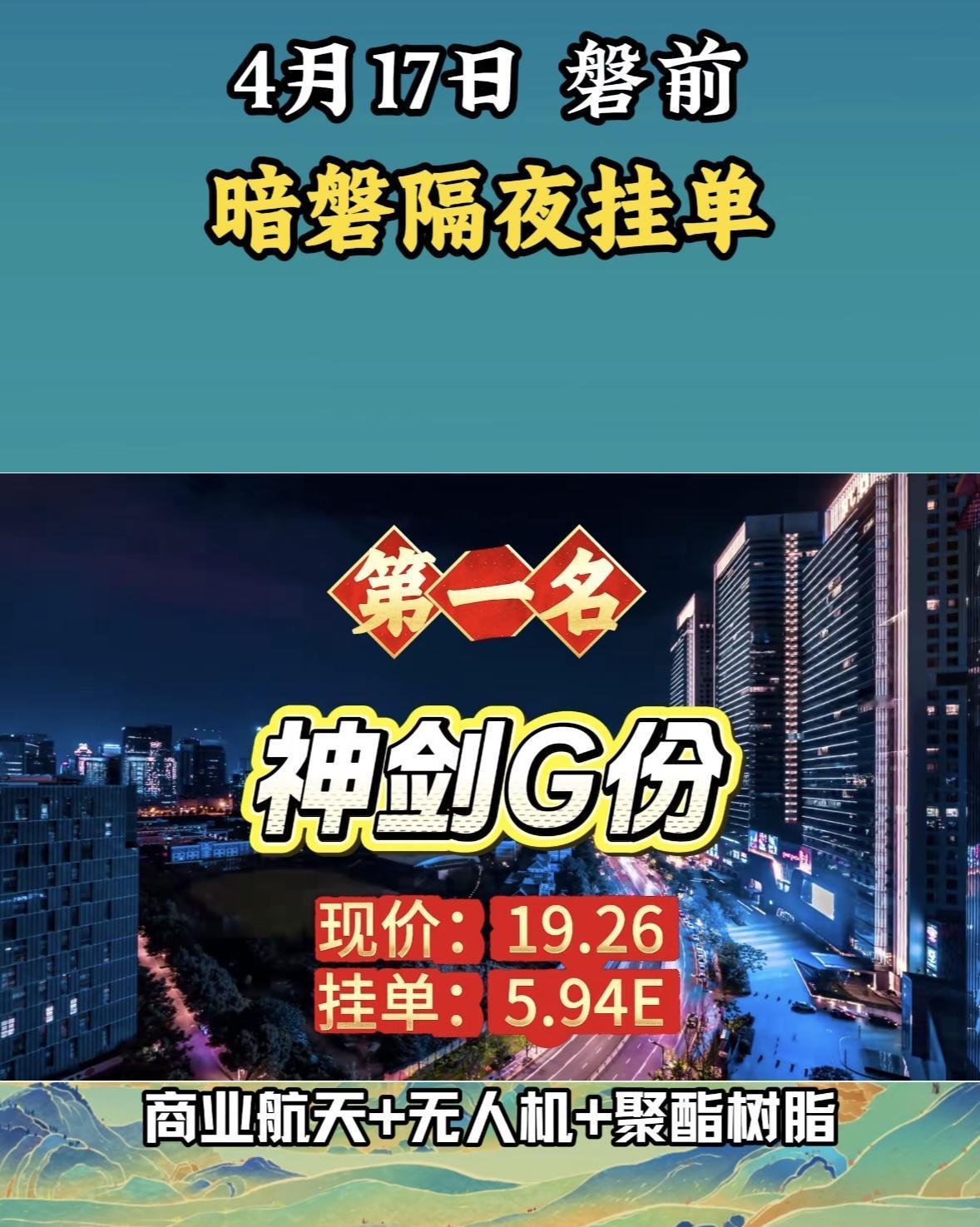 4月17日周五暗盘隔夜挂单排行榜揭晓4月17日暗盘夜挂单这事儿挺值得说道。利