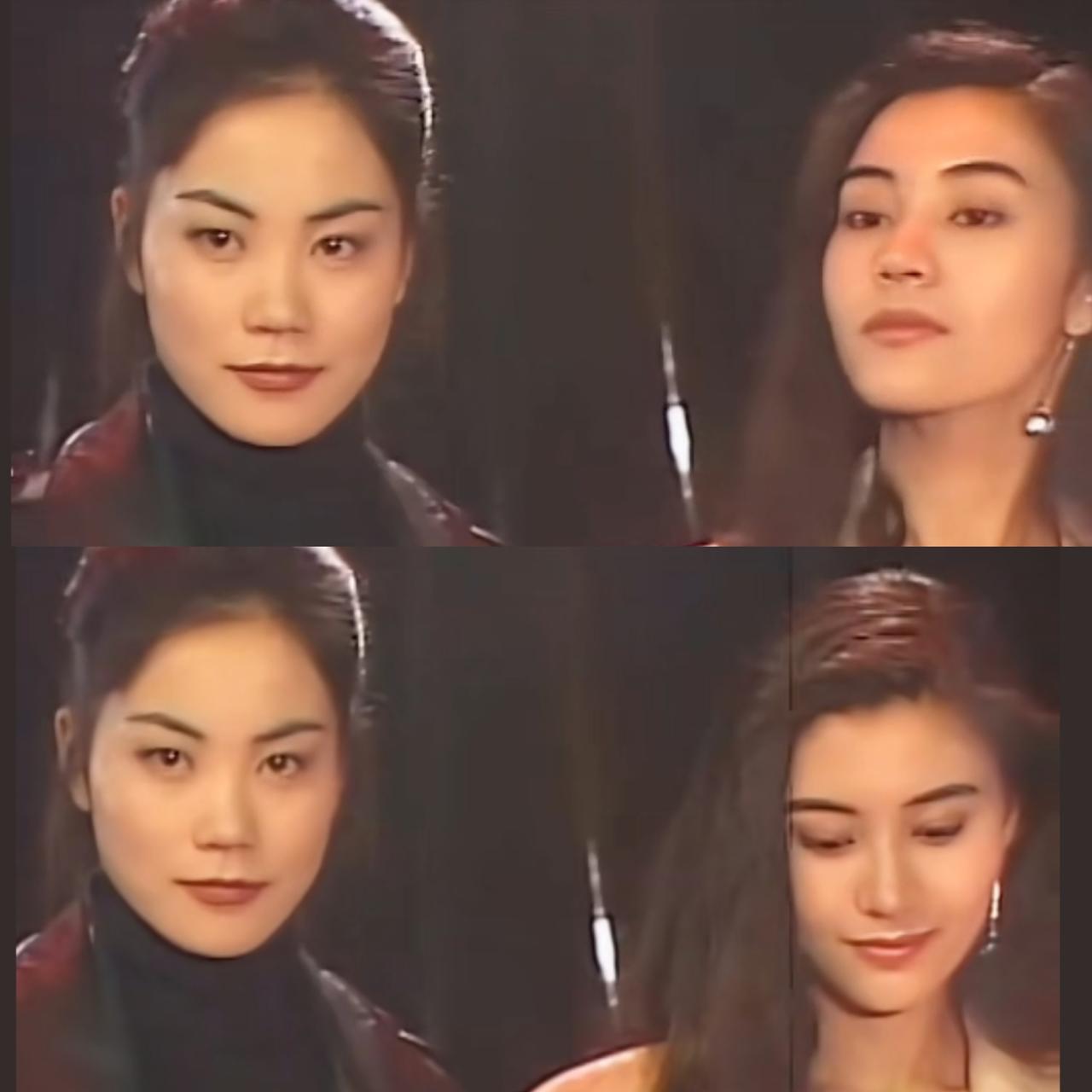 年轻时的王菲与李嘉欣同框，皆带着一份桀骜不驯的拽感，眉宇间自有锋芒，却又藏着截然