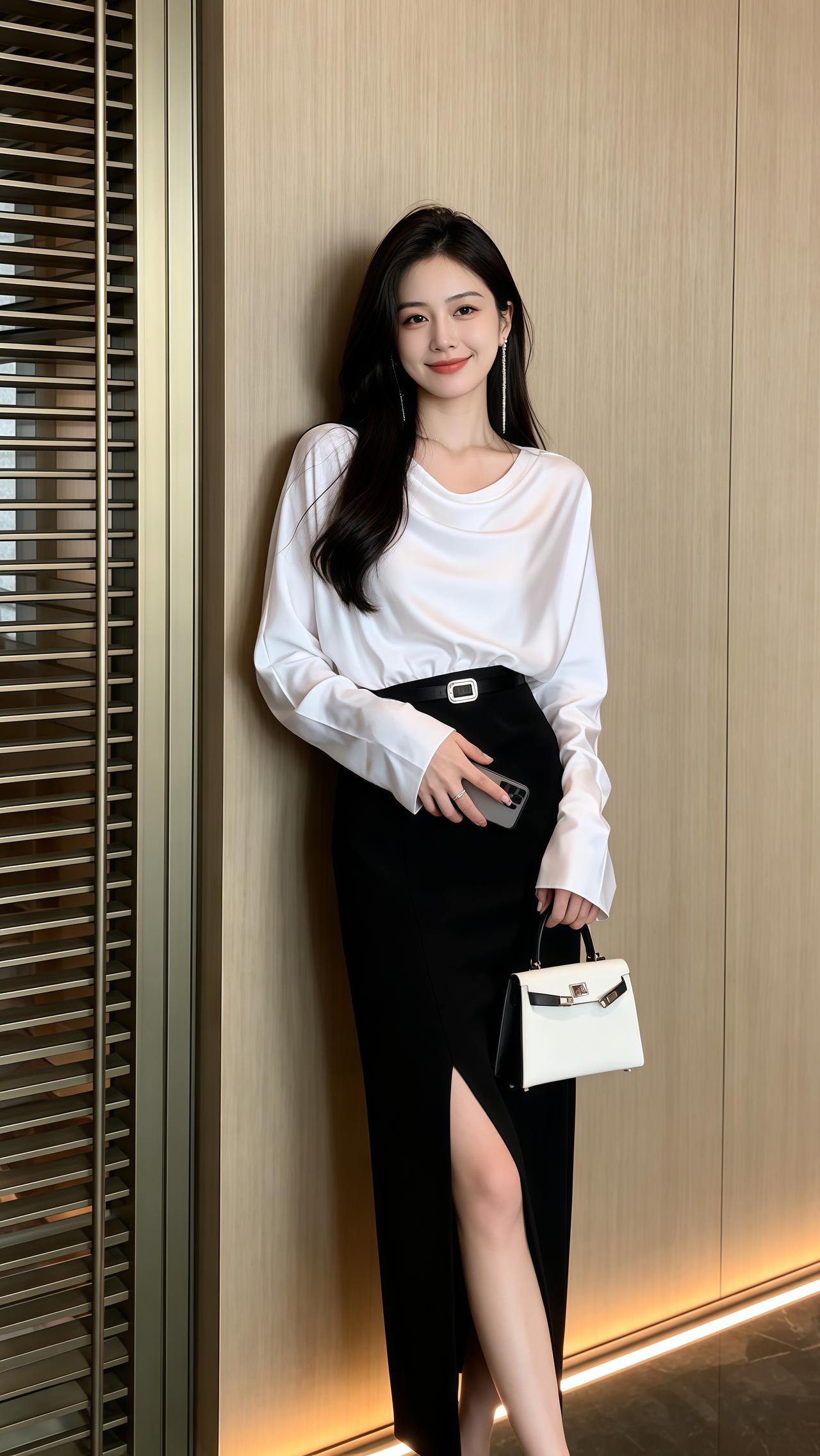 今日份高智感look日常穿搭分享ootd女生穿搭御姐韩系穿搭高级感穿搭