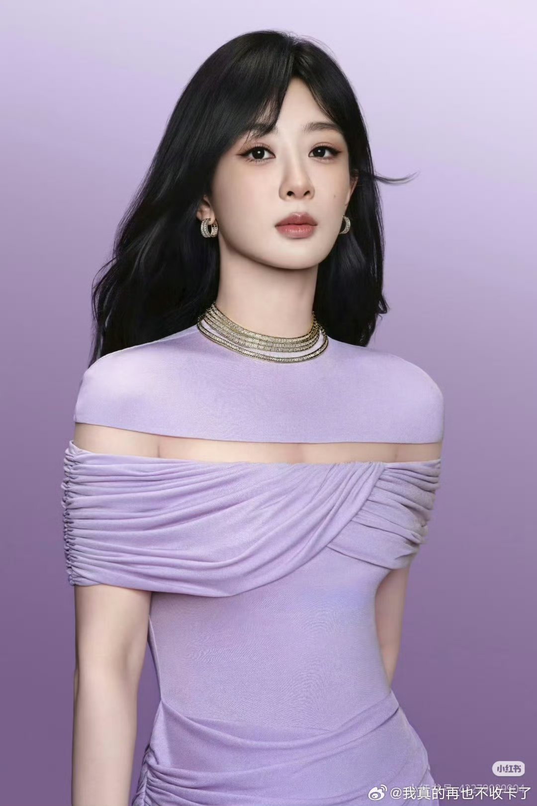 杨紫紫色高定哇塞这套紫色高定真的很适合杨紫