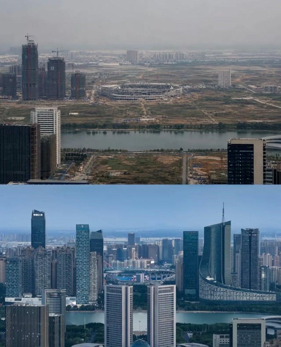 二十年间沧海桑田，合肥政务区天鹅湖。现在成为合肥封面。​​​