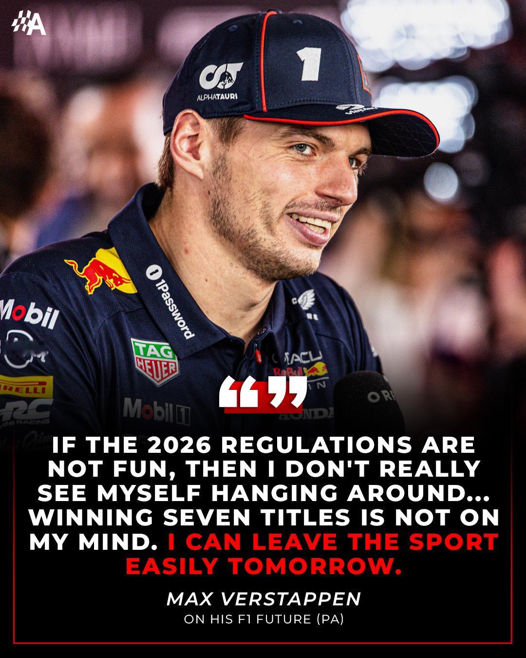 潘：如果2026年的规则没有乐趣，我可能就不会在F1待下去了。赢得7个世界冠军不