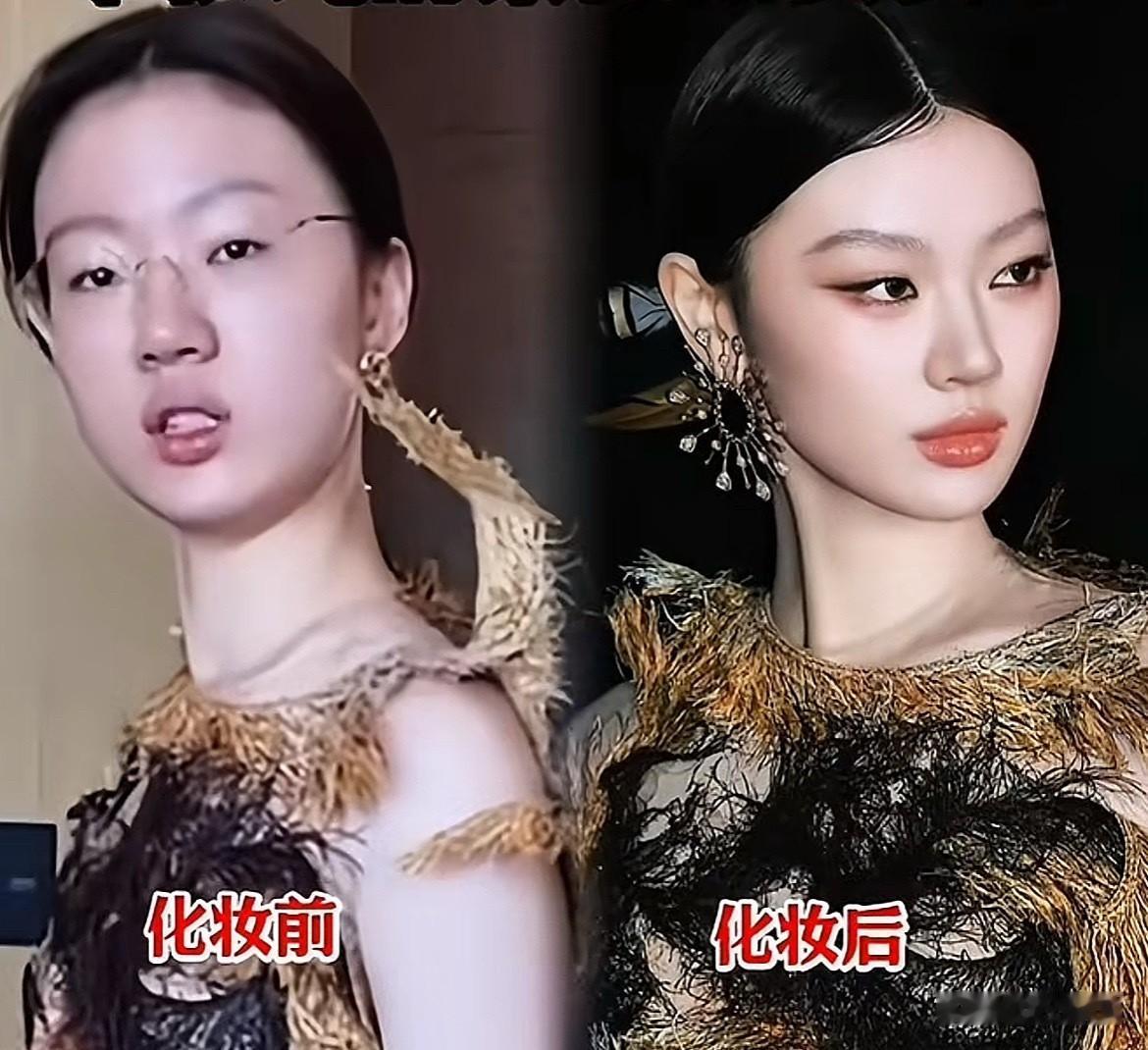 23岁单依纯妆前妆后巨大反差萌翻网友‼️网友直呼：这波操作太强了单依纯参加某品