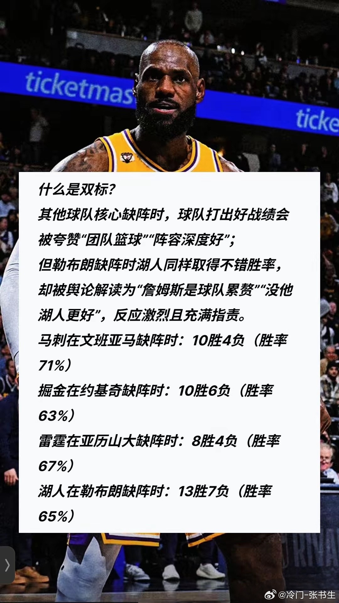 双标现象！！！詹姆斯算不算球队老大呢？同样都是缺阵，怎么评价就不一样了呢？这种双