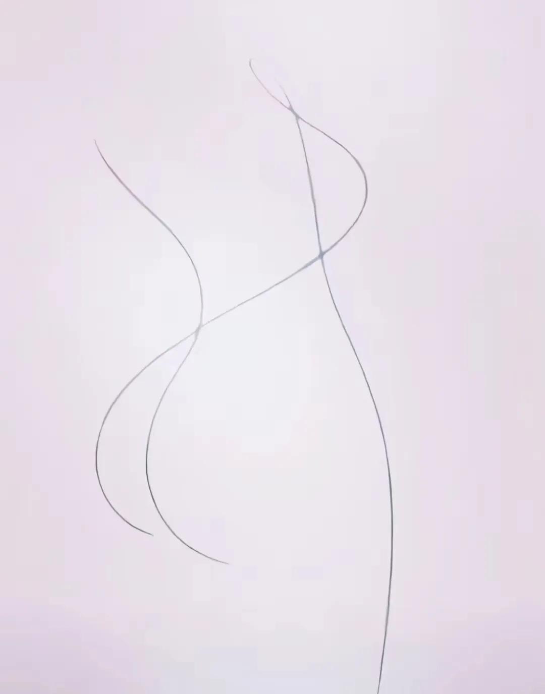 唐伯虎的画，三线成一画！寥寥3笔，勾出了身形之美！了不起，绝对不简单！不愧为名画