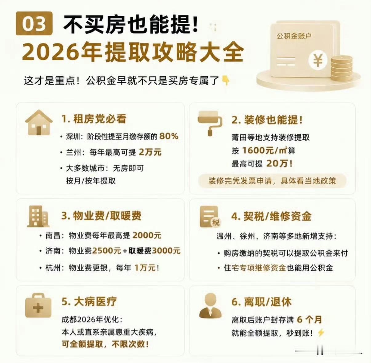 公积金这回真要动了！提取范围从6种扩到9种。说白了，这笔钱不再只能买房用了。