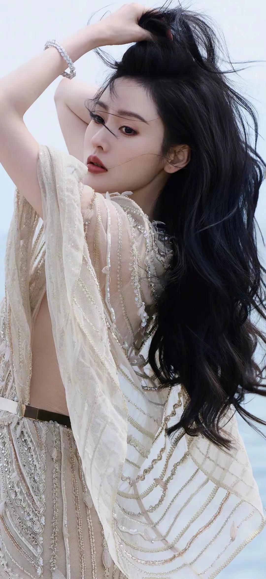 张天爱美图分享，海边写真，清新自然古力娜扎娜扎张天爱娜扎御姐照片娜扎壁纸