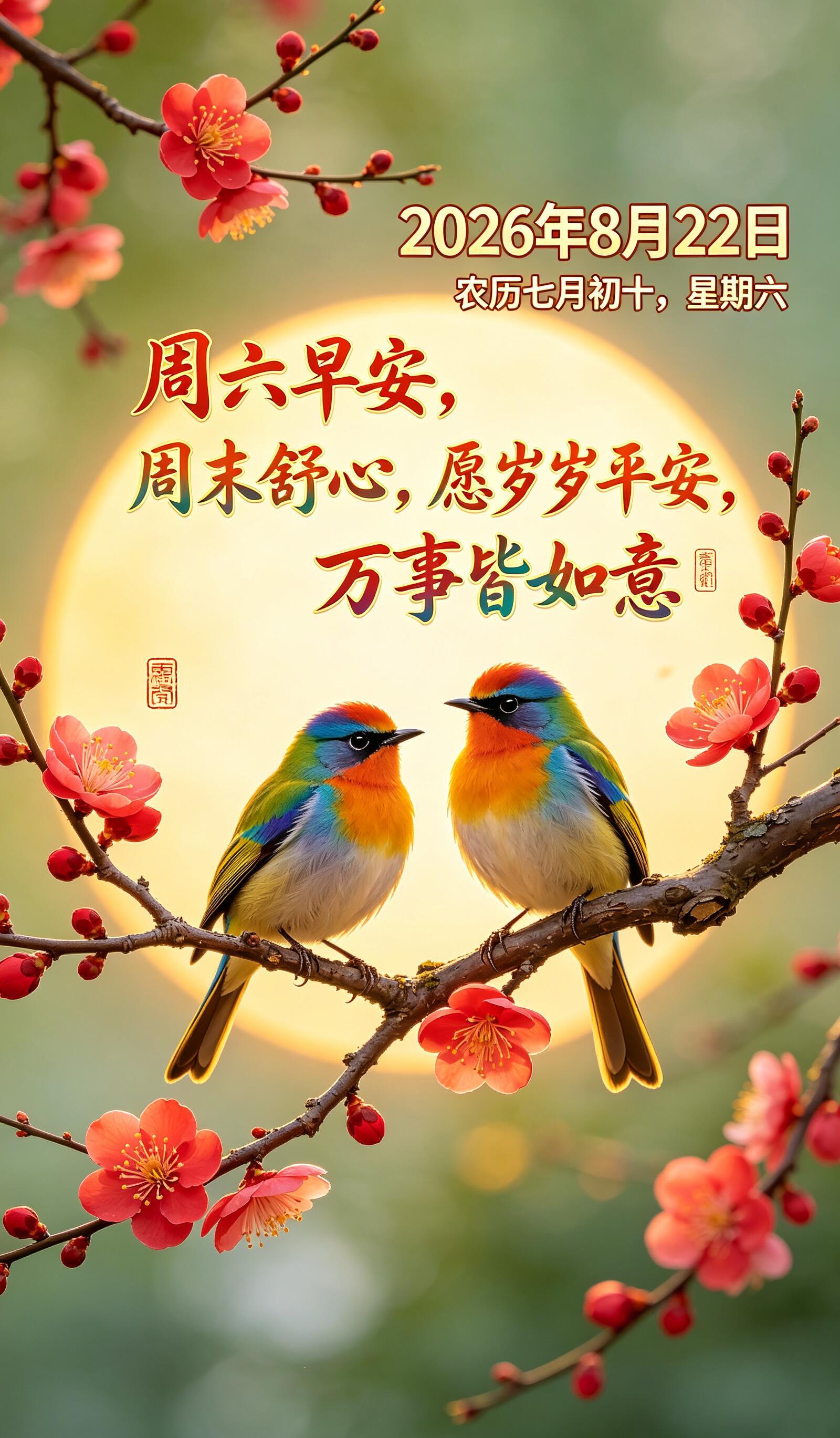 2026.8.22周六早安祝福图片海报壁纸拿图吱一声噢～