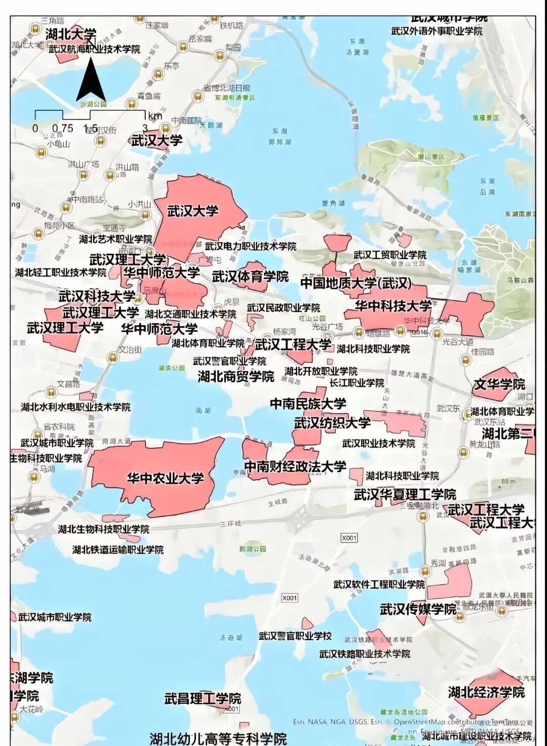 武汉高校最全分布图！一张图看懂你的大学邻居是谁湖北第二师范学院
