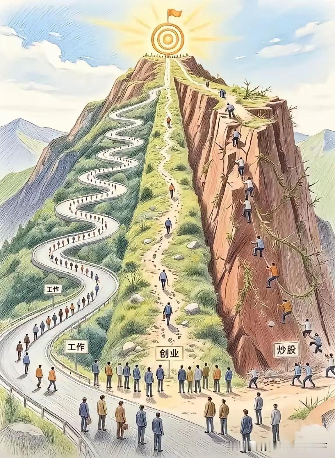 炒股只能算是副业创业和打工确实泾渭分明的两条人生规划！