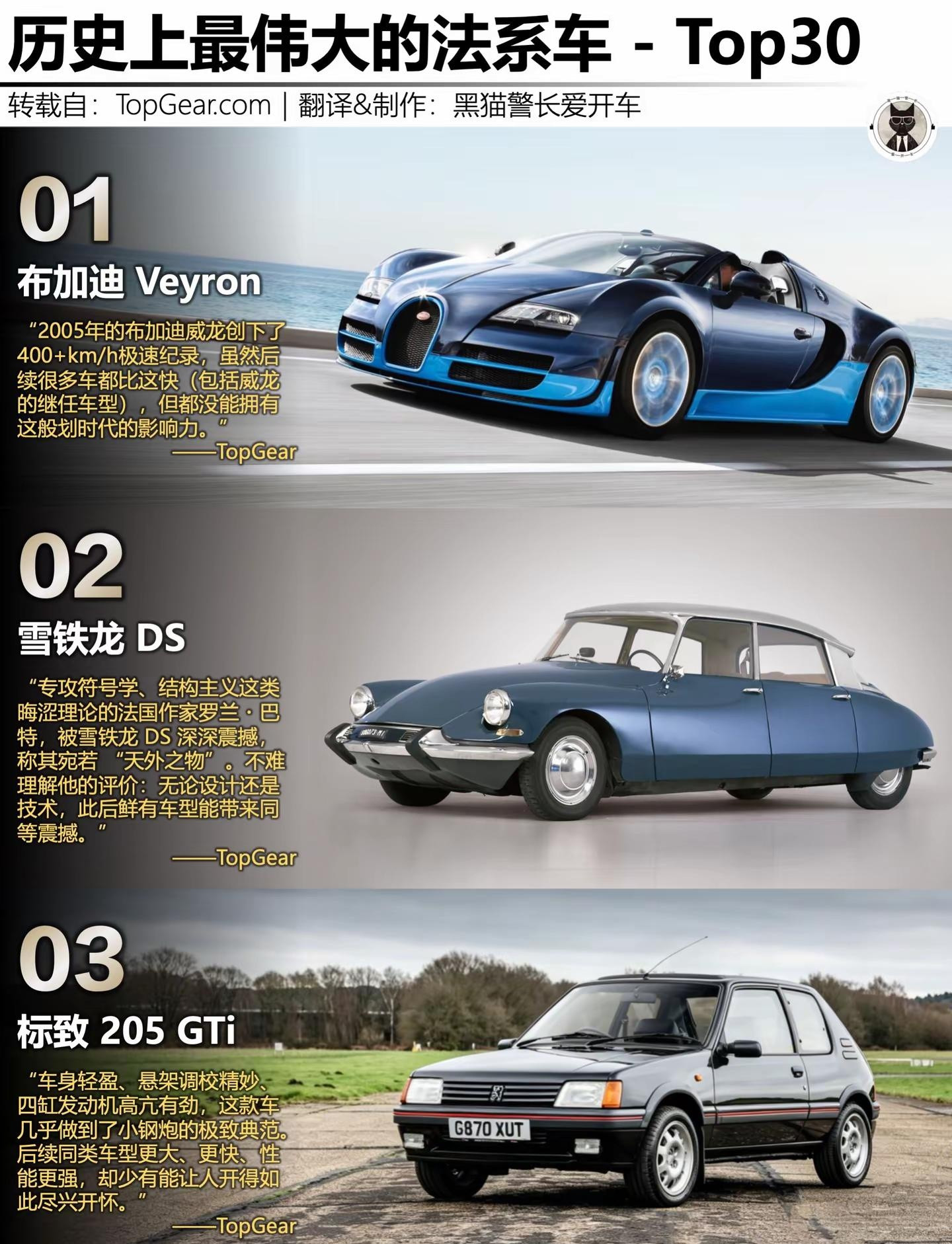 最伟大的法系车Top30。