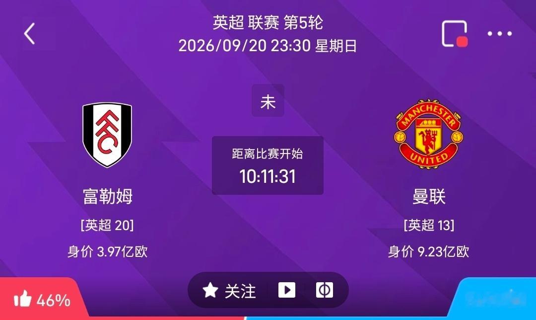 富勒姆vs曼联1️⃣富勒姆（英超20）利好：为保级抢分战意强烈，主场敢打敢拼，身