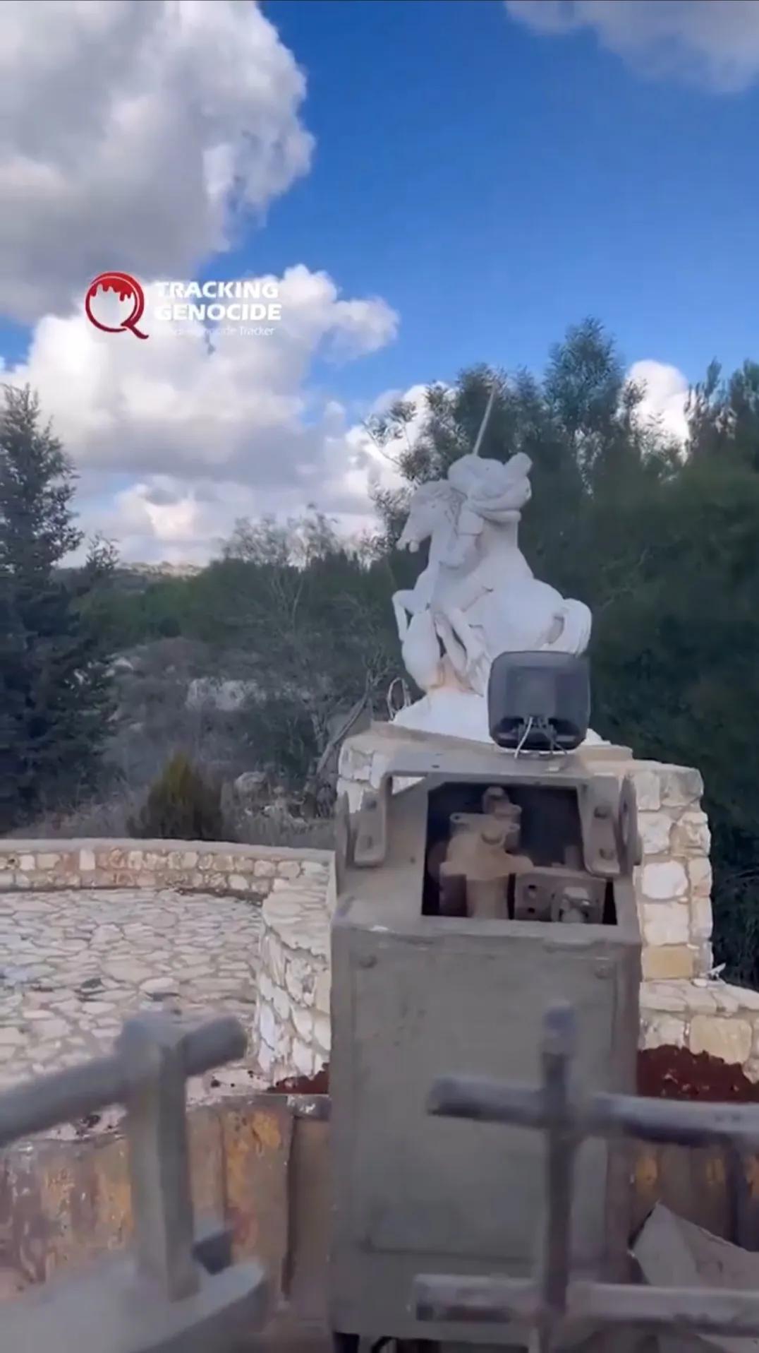 继不久前以军士兵在黎巴嫩南部对耶稣像打砸之后，网上又出现了以军士兵开着M9军用推