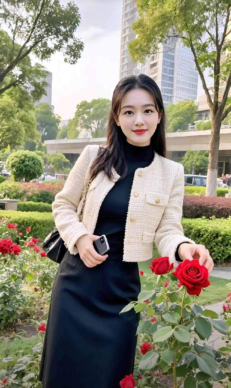 红衣映绿树，芳华映美人。田园诗情画意美景分享