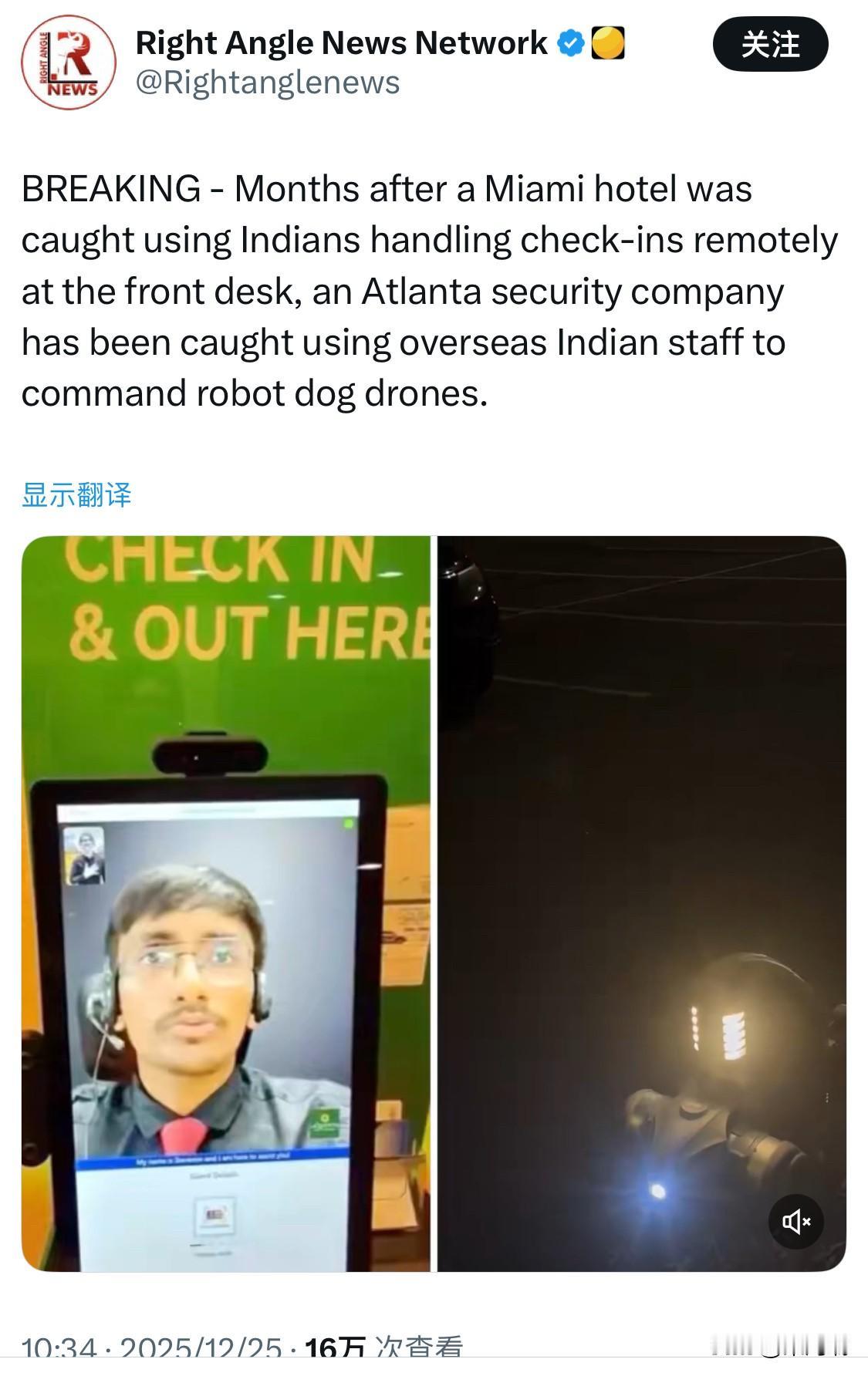 美国公司将工作外包给印度的情况屡见不鲜，近期社交媒体披露了两起代表性事件：1、