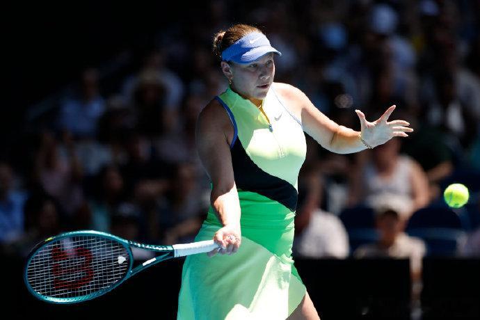 澳网第4轮，王欣瑜发挥了高水平，全场比赛高达73%的1发进球率，但实力差距依然不