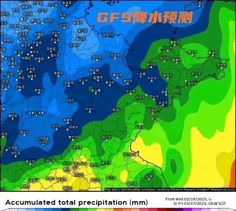 最新数值预报中下旬北方地区或迎一轮大范围较强降雨天气过程，河北北京天津河南山东及