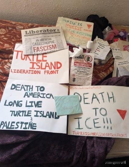 这些海报来自因涉嫌策划在新年夜炸毁洛杉矶而被捕的亲巴勒斯坦极端组织成员。被逮捕的