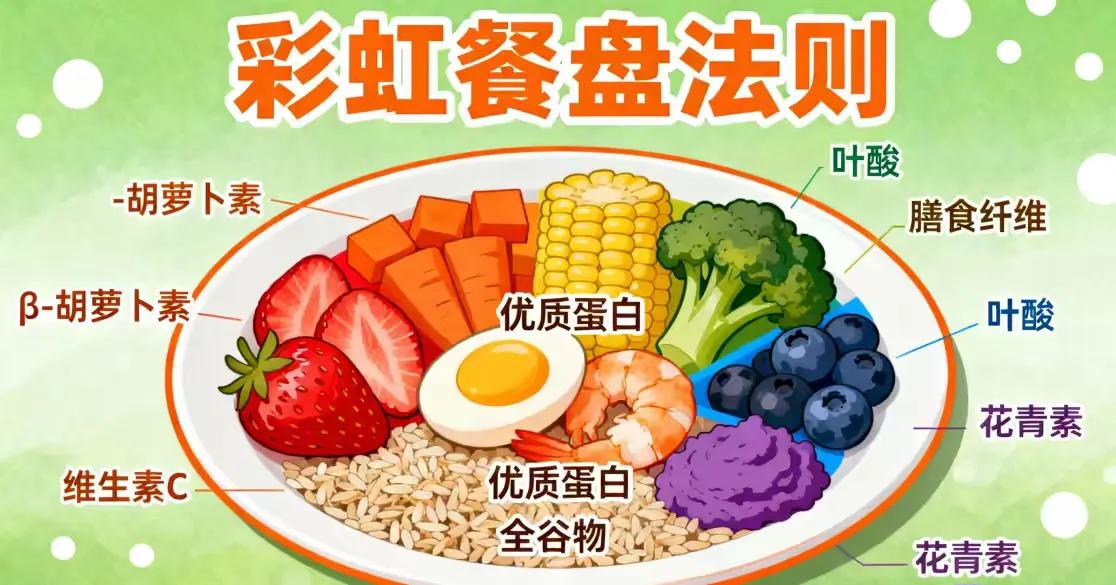 彩虹餐盘法则：不计算卡路里的健康饮食法，这样吃出好身体餐盘中的色彩越丰富