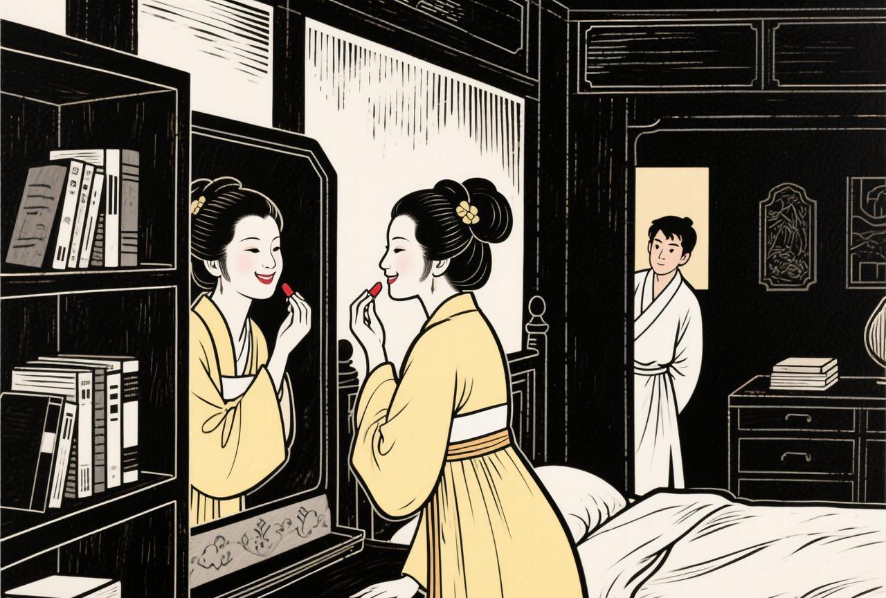 书生告别新婚妻子吴氏去考试，路上碰到倭寇，和仆人失散，仆人程二逃回家告知噩耗，吴