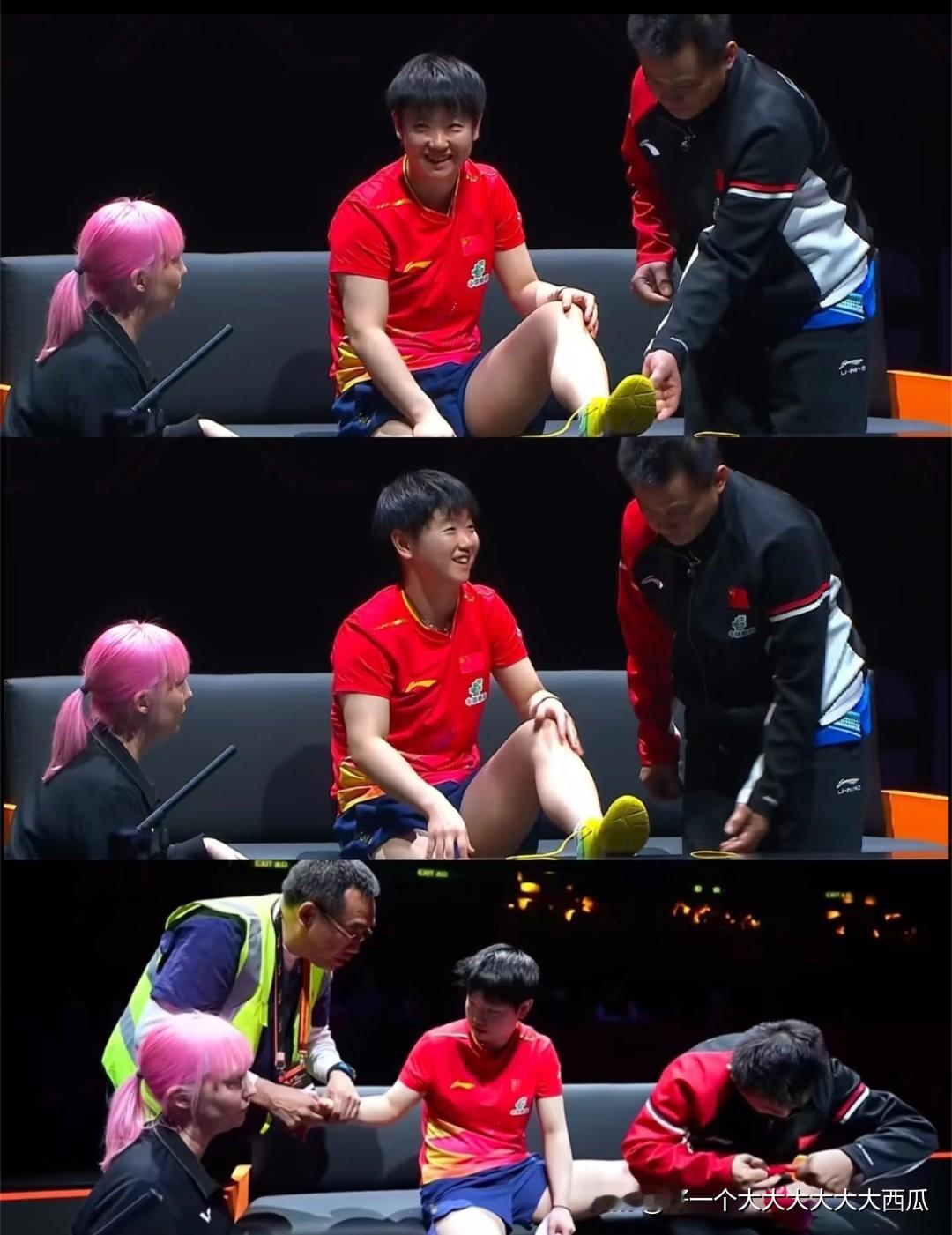 WTT香港总决赛女单半决赛中，孙颖莎缠绷带坚持作战最终坚持不了退赛了，其实有