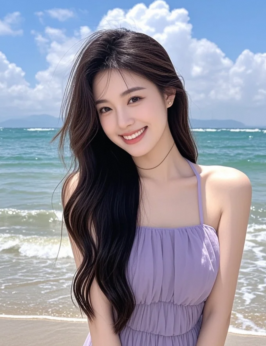 蓝天白云下，与大海温柔相遇