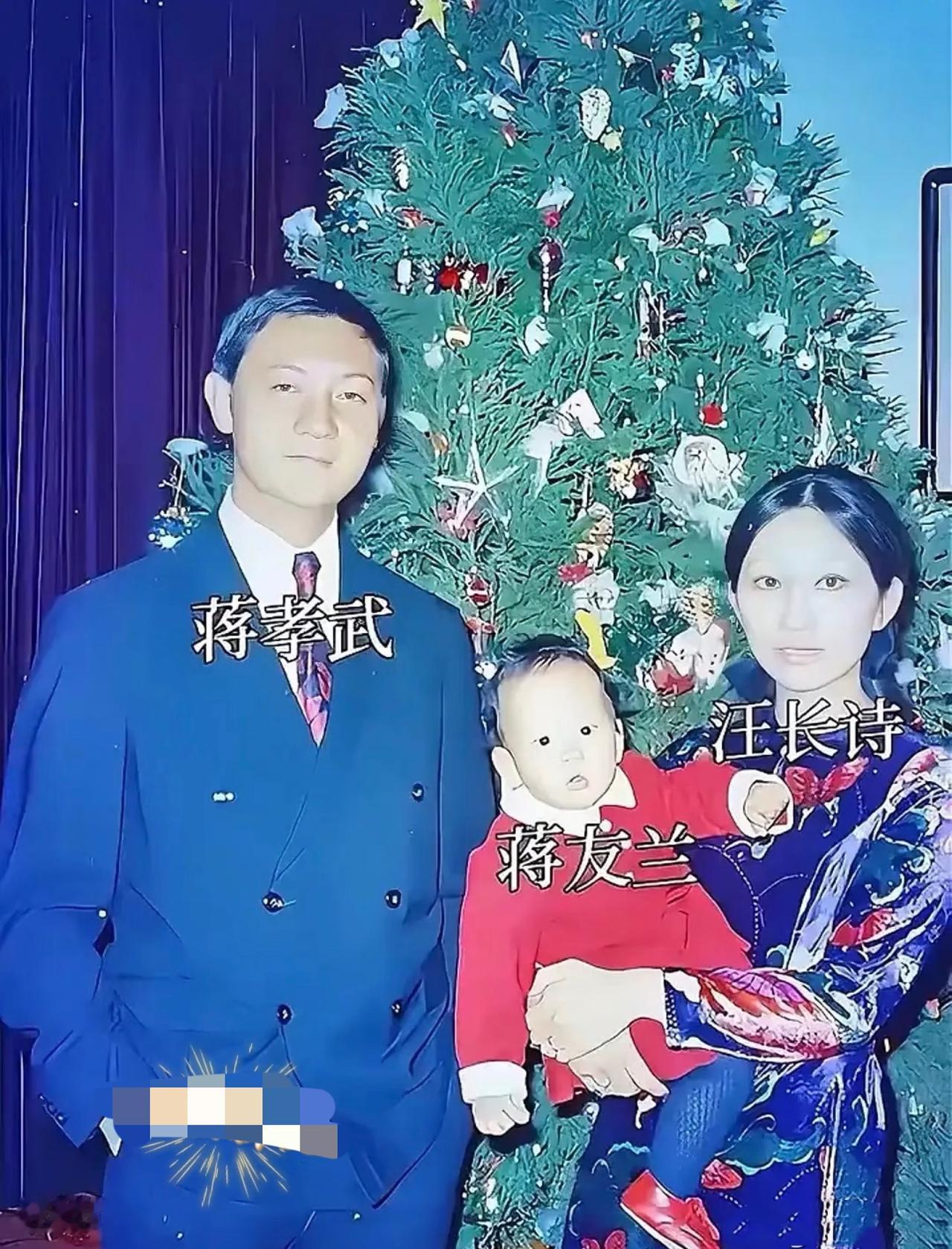 没想到这张满是温馨感的蒋家圣诞合影，竟是这个小家庭破碎前少有的体面留念！这是70