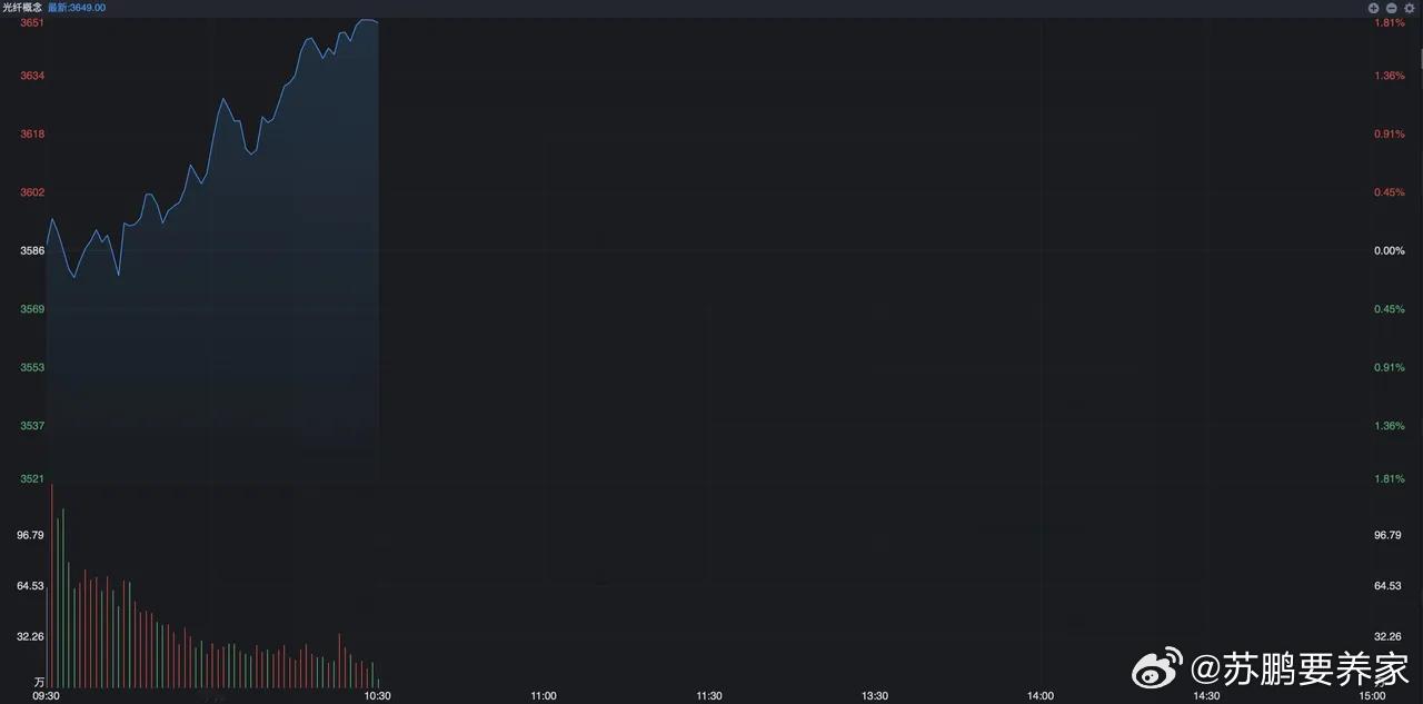 CPO概念果然没有结束，今天开盘先从上游的光纤活跃开始，近期的牛股亨通光电盘中再