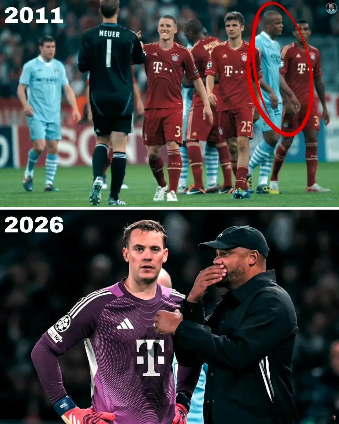 欧冠仅仅相隔14天，诺伊尔和孔帕尼一同迎来40岁生日。如今在拜仁，一位仍是门前守