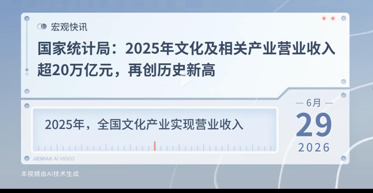 2025年，中国人花在文化上的钱，突破了二十万亿。国家统计局刚公布的数据把这