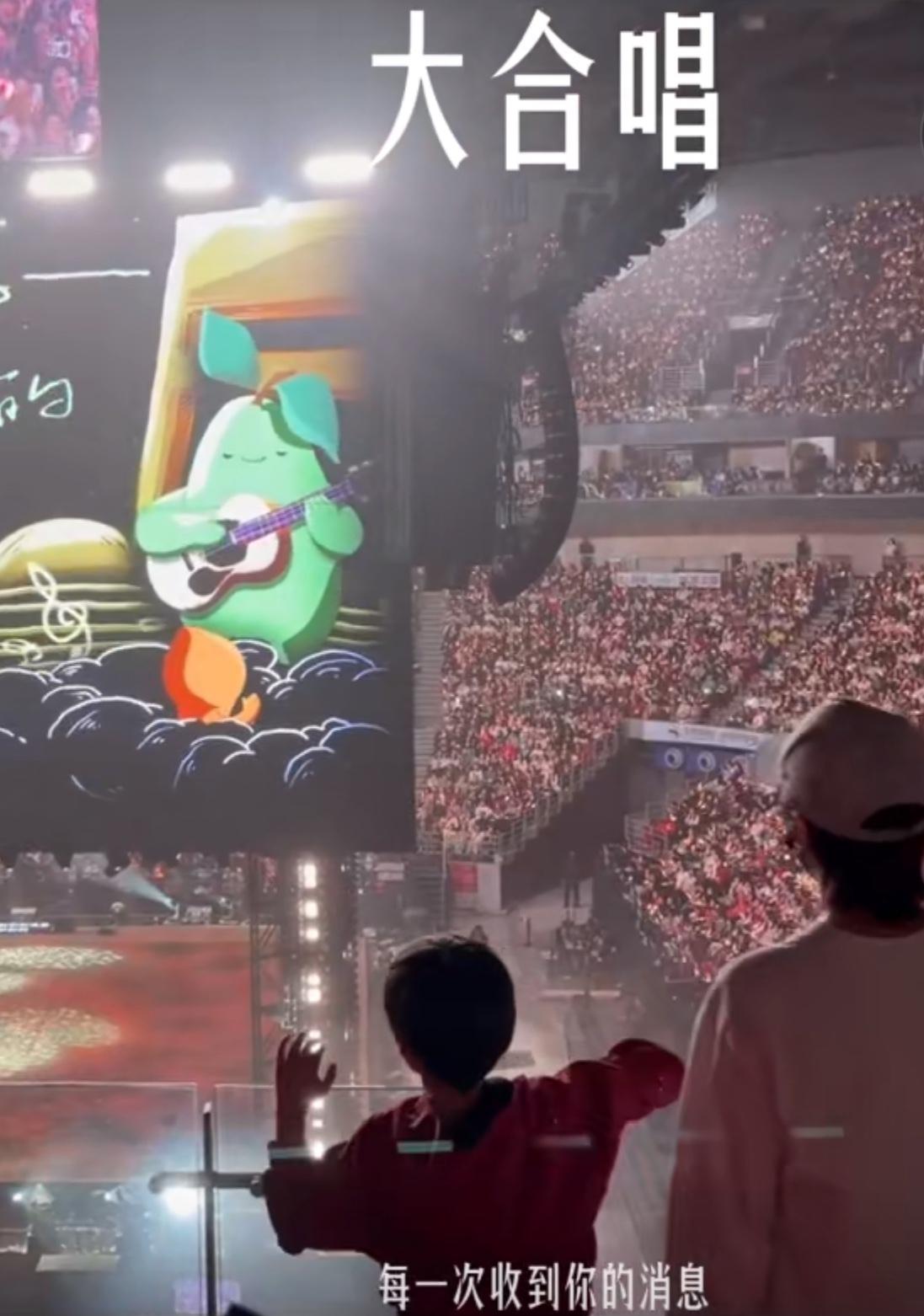 谢楠带儿子看陈楚生演唱会。咱生哥这朋友圈真的很厉害👍。没想到他竟然与吴京俩