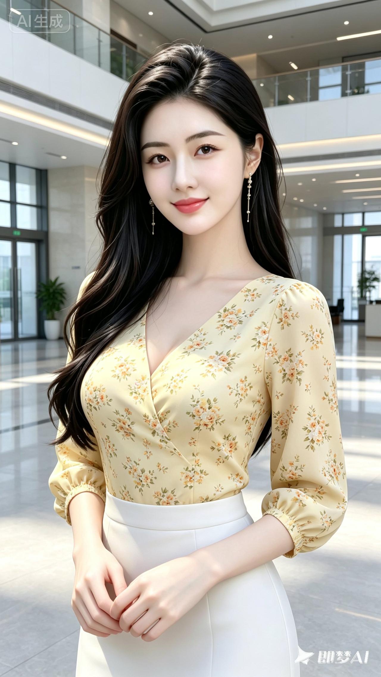 优雅气质，花裙白裙，职场女神范儿