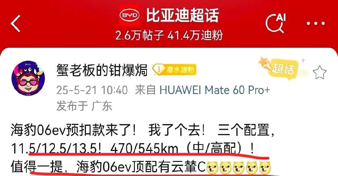 比亚迪海豹06EV：“汉哥，不好意思，我顶配也会搭载你同款悬挂！”比亚迪