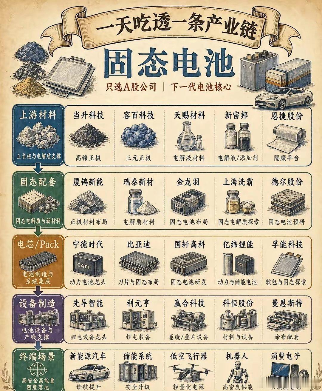 救命！固态电池产业链被我扒得明明白白了终于把固态电池的全链条理清楚了！新手也能一