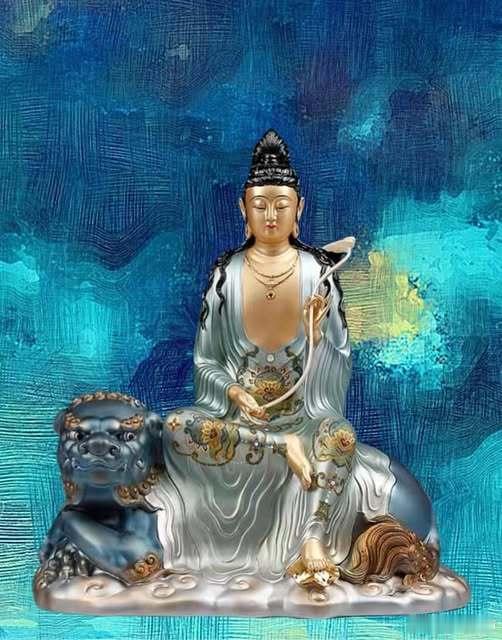 遇见文殊菩萨，一定行大运，许愿真的很灵！🙏🙏🙏十二星座菩萨观音菩萨观音
