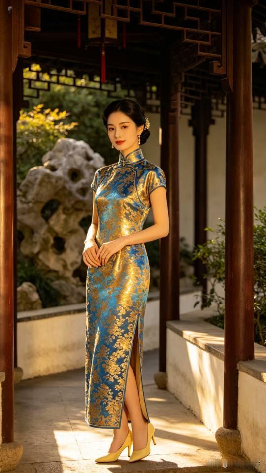 庭院里的旗袍美女，上眼吗？旗袍美女旗袍美人照