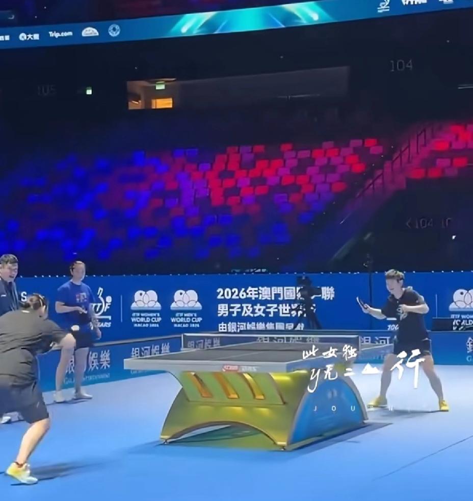 澳门世界杯场地适应，莎莎又在“遛”闺蜜，估计下训了还得哄一哄。澳门世界杯