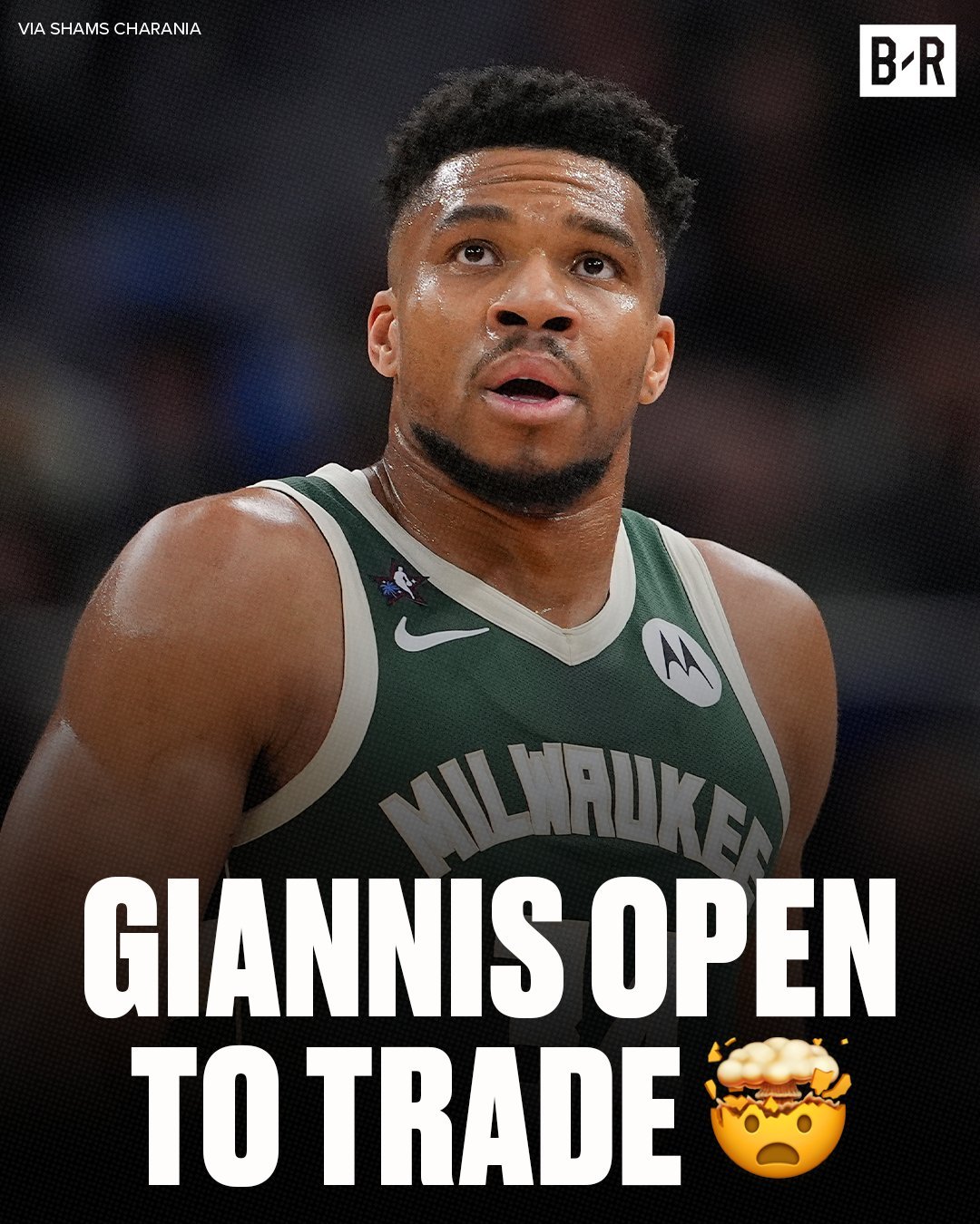 #字母哥告知雄鹿是时候分手了#据名记Shams报道，字母哥近几个月来一直告诉球队