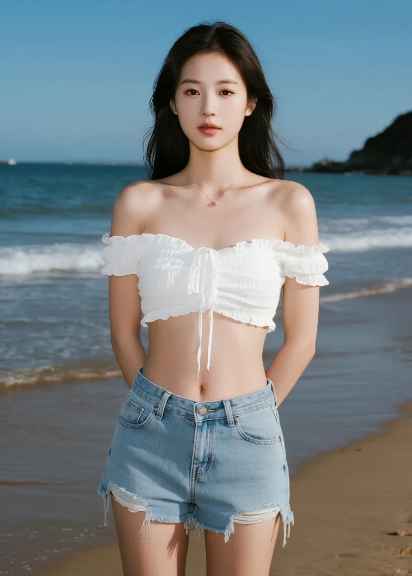 赤脚踩在细沙上，每一步都像踩在夏天的心跳上。