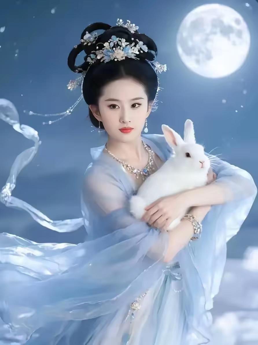 八月十五这一夜，不光迪丽热巴Cos了嫦娥，就连我们的神仙姐姐刘亦菲也COS了起来