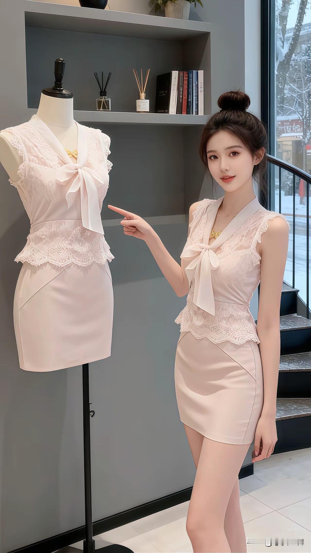 浅粉色短裙穿搭，时尚感活力在线