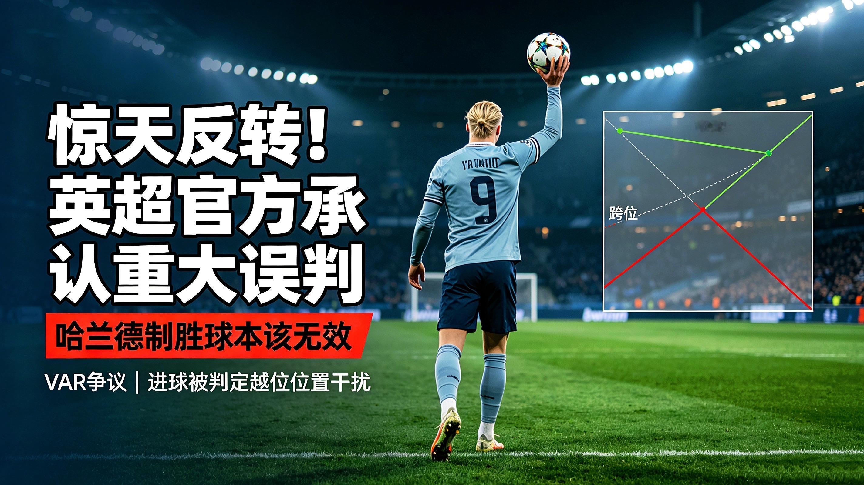 惊天反转！英超官方承认重大误判，哈兰德制胜球本该无效足坛重磅反转！备受争议的曼市德比绝杀悬案终于落幕