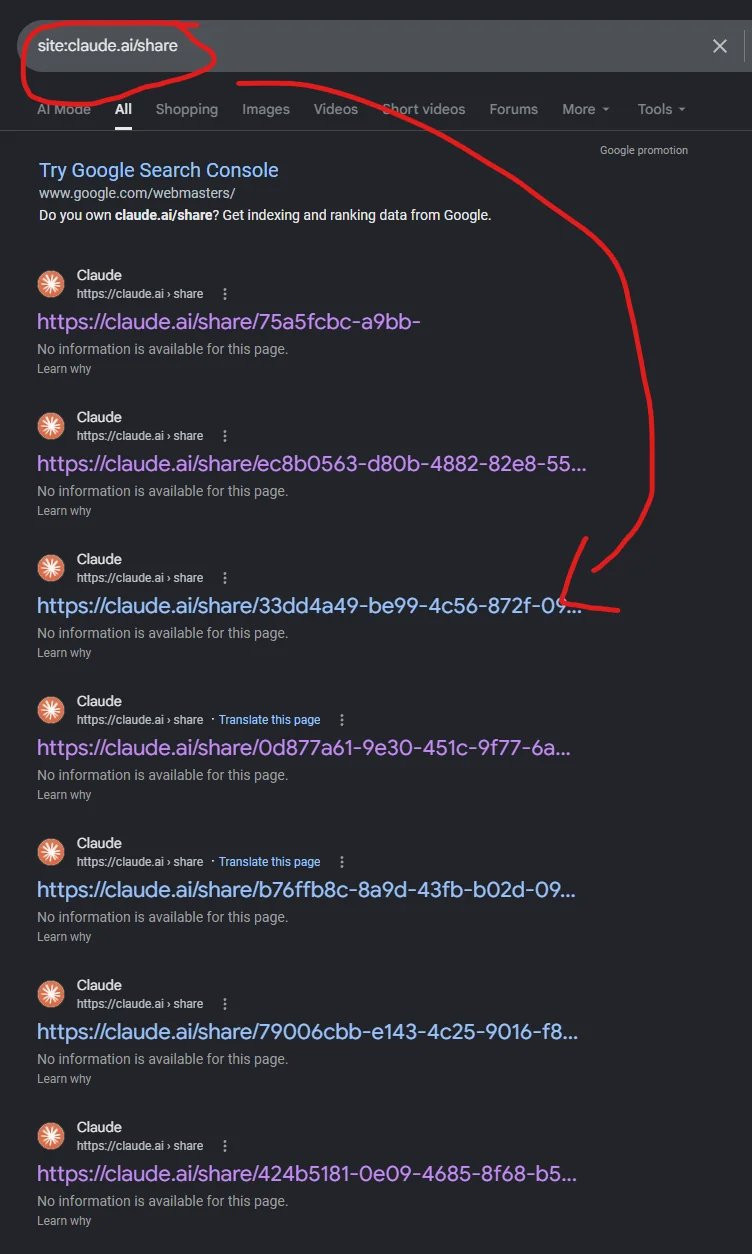这两天Claude对话/artifacts分享被搜索引擎收录的事情在外网闹